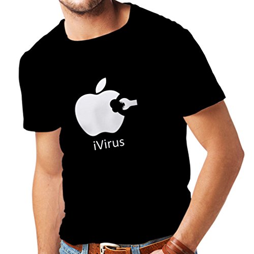 lepni.me Camisetas Hombre iVirus - Regalo Divertido del Amante de la Nueva tecnología (XXXX-Large Negro Fluorescente)