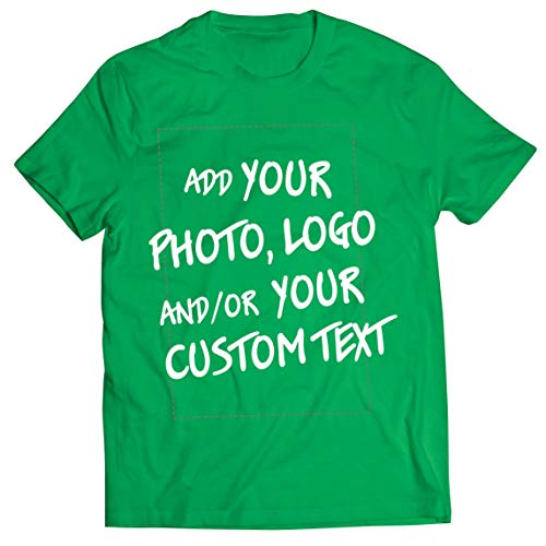 lepni.me Camisetas Hombre Regalo Personalizado, Agregar Logotipo de la Compañía, Diseño Propio o Foto (Large Verde Multicolor)