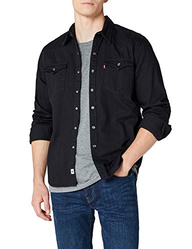 Levi's BARSTOW WESTERN, Camisa Hombre, Negro (BLACK), Large