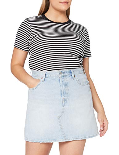 Levi's High Rise Deconstructed Iconic Button Fly Skirt Falda, Check Ya Leather, 31 para Mujer