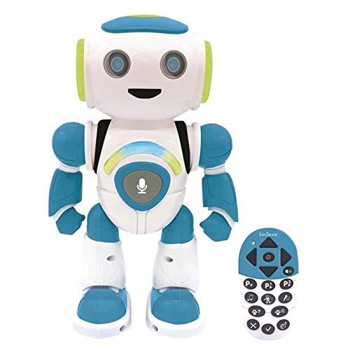 Lexibook- Powerman Jr. Robot Inteligente Que Lee en los Pensamientos, Juguete para niños y niñas, Danza, Juegos de música, Quiz Animales, programable Stem, Verde/Azul, ROB20FR