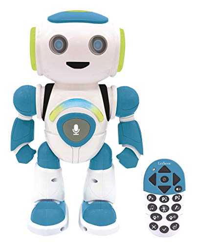 LEXIBOOK ROB20EN Powerman Jr. Smart Interactive Leads in The Mind-Toy para niños danzas, Reproduce música, Animal Quiz, Stem programable, Control Remoto Boy Robot-Verde/Azul