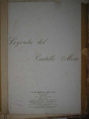 LEYENDA DEL CASTILLO DEL MORO;EDUARDO L.CHAVARRI.PARA PIANO