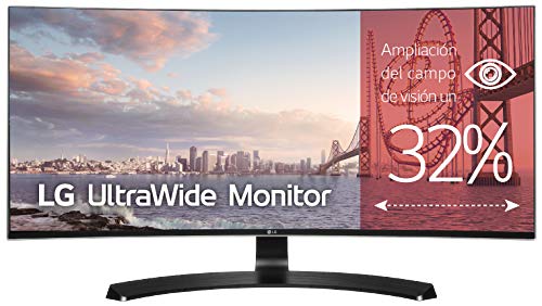 LG 34UC88-B - Monitor Curvo UltraWide QHD de 86,36 cm (34") con Panel IPS (3440 x 1440 píxeles, 21:9, 300 cd/m², sRGB >99%, 1000:1, 5 ms, 60 Hz) Color Negro Mate