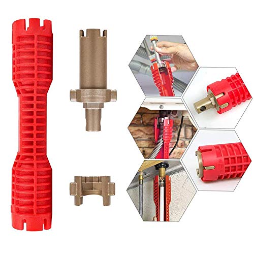 Llave Multifuncional de Grifo Fregadero, Antideslizante Llave de Doble Cabeza Herramienta,Llave Para Instalador de Grifos y Fregaderos, Para Inodoro Cuarto De Baño Cocina Cuenca Pipa Tuerca Tubería Llave Multifuncional de Grifo Fregadero, Antideslizante Llave de Doble Cabeza Herramienta,Llave Para Instalador de Grifos y Fregaderos, Para Inodoro Cuarto De Baño Cocina Cuenca Pipa Tuerca Tubería