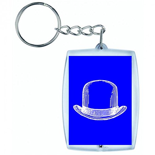 'Llavero "melón de sombrero de jahrgang de Retro de modo de muñeco de macho de disfraz de Señor de Antigua de Antiguo de clásico de diseño en blanco y negro de color azul de rosa de amarillo de color rojo de verde | Keyring – Funda colgante – Mochila colg