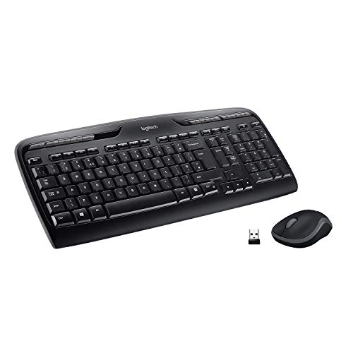 Logitech MK330 Combo Teclado y Ratón Inalámbrico para Windows, 2.4 GHz con Receptor USB Unifying, Ratón Inalámbrico Portátil, Teclas Multimedia, PC/Portátil, Disposición QWERTY Español, Negro