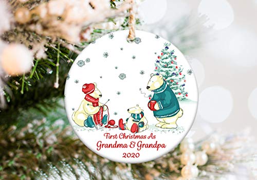 Lplpol - Adorno de cristal personalizado para abuelos de primer año como abuela y abuelo para personalizar a cualquier nombre, anuncio de embarazo único Lplpol - Adorno de cristal personalizado para abuelos de primer año como abuela y abuelo para personalizar a cualquier nombre, anuncio de embarazo único