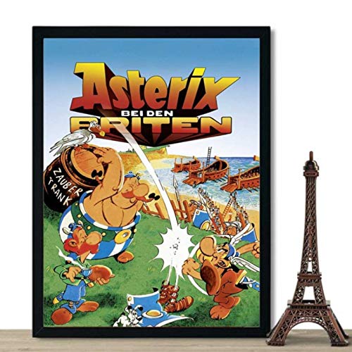 lubenwei Asterix France Classic Comic Art Poster Print Wall Art Pictures Pintura en Lienzo para niños Niños Bebé Decoración para Sala de Estar 40x60cm Sin Marco AW-2172