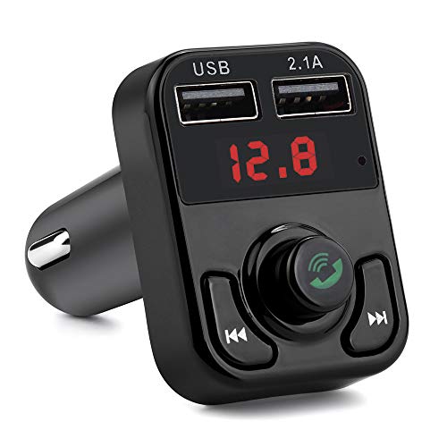 LUCKYCAT Bluetooth Car FM Transmisor inalámbrico Radio Adapter USB Cargador Mp3 Player-Negro (Negro)