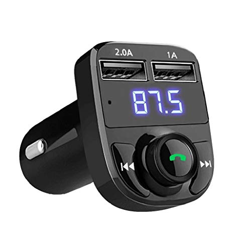 LUCKYCAT Kit de Manos Libres Bluetooth del Coche Reproductor de FM Transmisor de MP3 Cargador Dual USB-Oro (Negro) LUCKYCAT Kit de Manos Libres Bluetooth del Coche Reproductor de FM Transmisor de MP3 Cargador Dual USB-Oro (Negro)