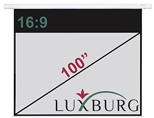 Luxburg Pantalla de proyección eléctrica 3D Full HD con Mando a Distancia, 16:9, 221 x 125 cm, Full HD, con Mando a Distancia, Color Gris Mate