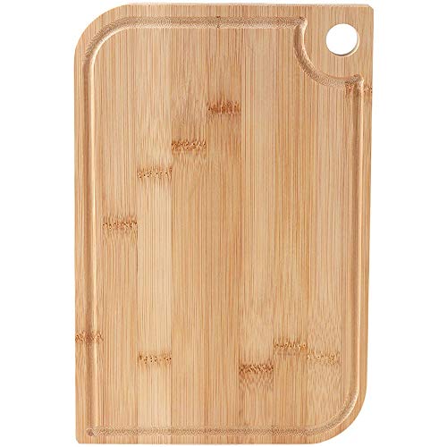 Lwieui Tabla de Cortar Tabla de Cortar de bambú Rectangular Multifuncional con Bandeja de Jugo preparada for Tabla de Cortar Alimentos - Varios tamaños (Color : Beige, Size : 33x23x1.4cm)