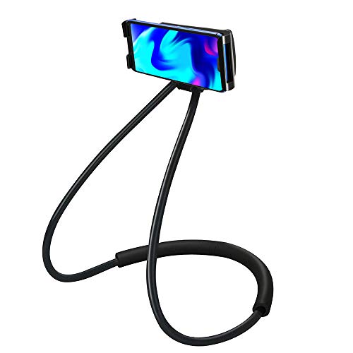 LYTIVAGEN Soporte para Teléfono Celular que Cuelga en el Cuello, Flexible 360 grados de rotación del soporte del móvil, Universal Cuello Soporte para Móvil, Tablet, Smartphone (Negro) LYTIVAGEN Soporte para Teléfono Celular que Cuelga en el Cuello, Flexible 360 grados de rotación del soporte del móvil, Universal Cuello Soporte para Móvil, Tablet, Smartphone (Negro)