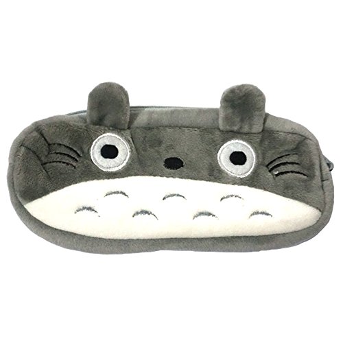Manc GG Bolso de peluche con correa de mano de Totoro, práctico estuche con cremallera, monedero, mini cosmético