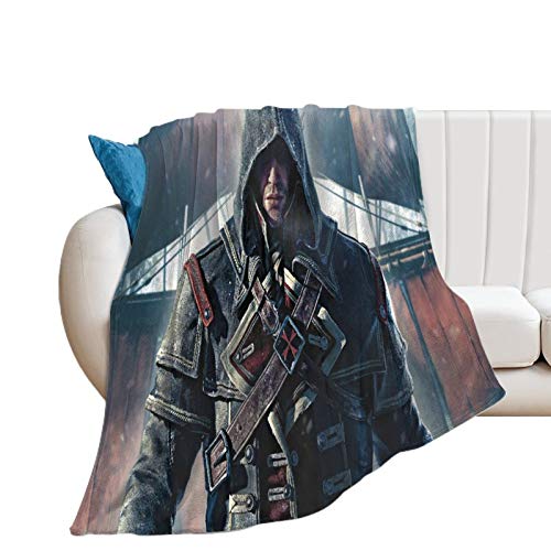 Manta de felpa súper suave y cálida para sofá cama, Assassin's Creed Rogue Frontal Retrato moderno y moderno para todas las estaciones, juego de ropa de cama de 70 x 80 pulgadas, 180 x 200 cm