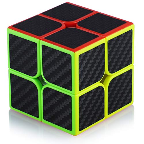 Maomaoyu Cubo Magico 2x2 2x2x2 Profesional Puzzle Cubo de la Velocidad Fibra De Carbono Negro