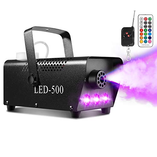 Máquina de humo AGPtEK con 13 luces LED de colores y efecto RGB, 500 W y 2000 CFM con 2 mandos a distancia con cable y mando a distancia, perfecta para bodas, Halloween y espectáculos de escenarios Máquina de humo AGPtEK con 13 luces LED de colores y efecto RGB, 500 W y 2000 CFM con 2 mandos a distancia con cable y mando a distancia, perfecta para bodas, Halloween y espectáculos de escenarios