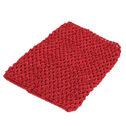 MB-LANHUA 9"Crochet Baby Tutu Skirt Tube Top Elastic Waistband Headband Hair Band Girls Tutu Skirt Red