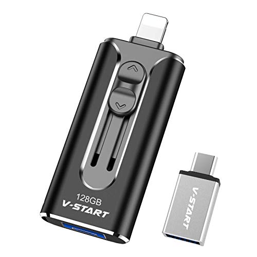 Memoria USB para iPhone Pendrive USB Tipo C Unidad Memoria Flash OTG Android Photosafe Stick V-START USB para iPhone iPad Samsung Huawei PC- 128GB Negro Memoria USB para iPhone Pendrive USB Tipo C Unidad Memoria Flash OTG Android Photosafe Stick V-START USB para iPhone iPad Samsung Huawei PC- 128GB Negro
