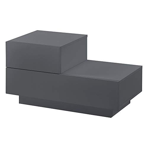 Mesa de Noche con 2 Cajones 38 x 70 x 35 cm Mesita de Noche Cajón en la Parte Izquierda Mesilla Armario para Almacenar Gris Oscuro Mate Mesa de Noche con 2 Cajones 38 x 70 x 35 cm Mesita de Noche Cajón en la Parte Izquierda Mesilla Armario para Almacenar Gris Oscuro Mate