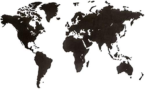 MiMi Innovations - Decoración de Pared de Mapa del Mundo de Madera 180 x 108 cm - Negro MiMi Innovations - Decoración de Pared de Mapa del Mundo de Madera 180 x 108 cm - Negro