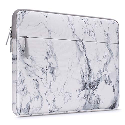 MOSISO Funda Protectora Compatible con 2019 MacBook Pro 16 A2141/15-15.6 MacBook Pro Retina/Surface DELL Lenovo HP Acer ASUS de Portátil, Bolsa Blanda de Estilo Mármol Caja Cubierta, Blanco