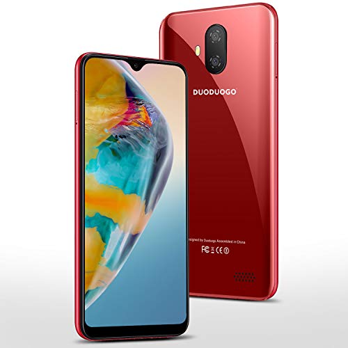 Moviles Libres Baratos de 5,5''Pulgadas Android 9.0 Certificado por Google GMS 3GB RAM 32GB/128GB ROM Smartphone Libres Baratos Quad Core Teléfono Móvil 3400mAh Moviles Baratos y Buenos 4G(Rojo)