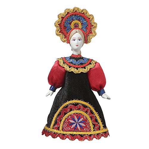 Muñeca de Porcelana Hecha a Mano Rusa en Traje folklórico Tradicional 17,5 cm 06-02