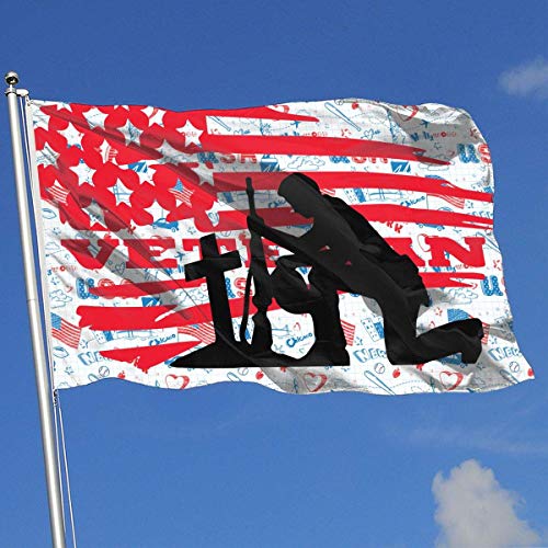 N / A Bandera De Demostración,Bandera De Jardín,Bandera De Brisa,Banderas Artificiales para El Hogar,Estandarte De Bandera De Brisa De Soldado Veterano Estadounidense De 3 'X 5' Pies