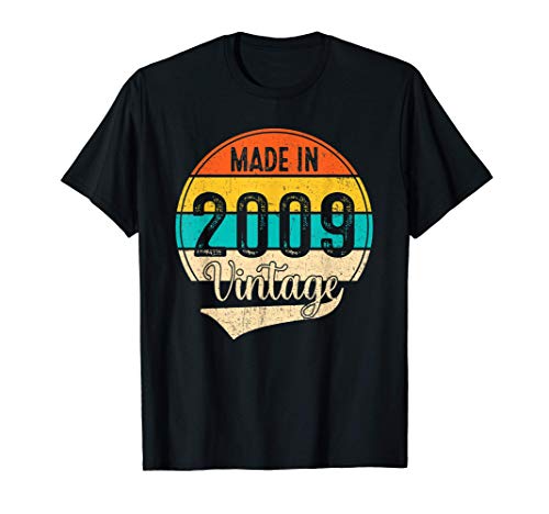 Nacido En 2009 Vintage 2009 12 Años Cumpleaños Hombre Regalo Camiseta