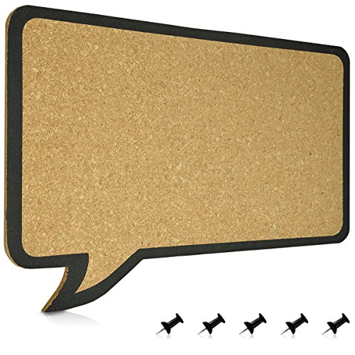Navaris Tablero 44x29cm tablero diseño de globos de texto 100% corcho incl 5 chinchetas placa estable con sujeciones de pared sin marco Navaris Tablero 44x29cm tablero diseño de globos de texto 100% corcho incl 5 chinchetas placa estable con sujeciones de pared sin marco
