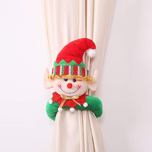 Navidad Decoración de Pared, Lindo Gancho Elf muñeca Cortina de Tieback de Casas por Vacaciones deacute; Cor, A mu?ecos Navide?os XINRUIBO (Color : B)