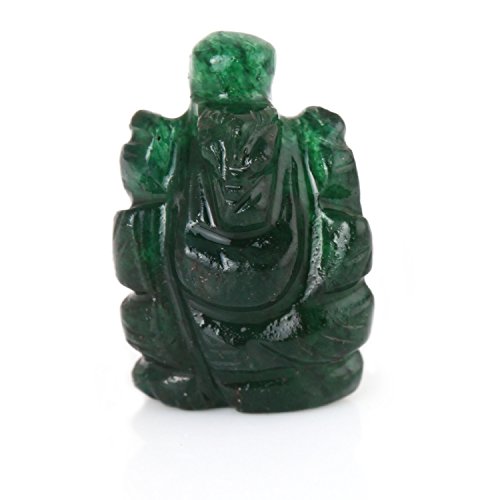 Neerupam Collection 21.25 CTS(23.40 ratti) Natural asiático Jade Fina Calidad tamaño de 22x13x10 mm Tallada Ganesh Ji Idol