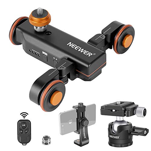 Neewer 3 Ruedas Cámara Motorizada Video Auto Dolly Coche con Control Remoto Inalámbrico 3 Velocidades Ajustable+Cabeza Esférica Bajo Perfil+Clip Giratorio para Teléfono Inteligente para Cámara Neewer 3 Ruedas Cámara Motorizada Video Auto Dolly Coche con Control Remoto Inalámbrico 3 Velocidades Ajustable+Cabeza Esférica Bajo Perfil+Clip Giratorio para Teléfono Inteligente para Cámara