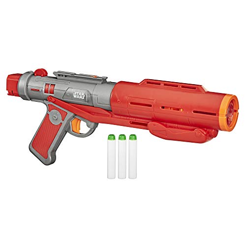 Nerf Star Wars Imperial Death Trooper Deluxe Dart Blaster, The Mandalorian, Blaster Sounds, Efectos de luz, 3 Dardos Nerf Que Brillan en la Oscuridad