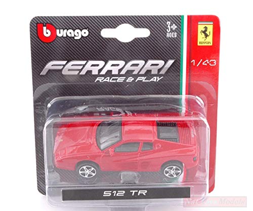 NEW BURAGO BU31097R Ferrari 512 TR 1984 Red 1:43 MODELLINO Die Cast Model Compatible con