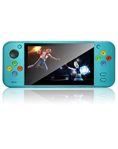 Nueva Pantalla LCD CZT 5.1 Consola de Juegos portátil de Colores fríos múltiples simuladores 5000 Juegos Integrados admiten Salida HDMI/Video/música batería de Litio Recargable (Azul)