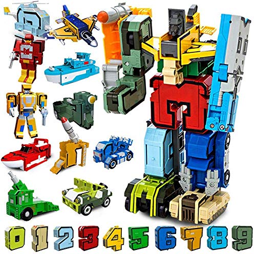Número alfabeto transforman robots educación rompecabezas carta cognitiva bebé juguete transformadores niño desarrollo intelectual conjunto bloques combinados con un gran regalo de robot