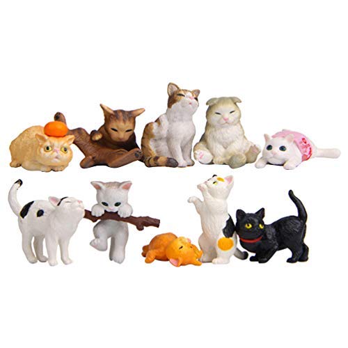 NUOBESTY - Juego de 10 Figuras de Gato para decoración del hogar