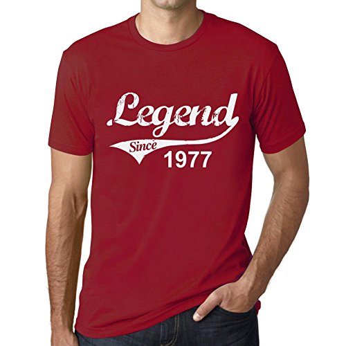 One in the City Hombre Camiseta Vintage T-Shirt 1977 Cumpleaños de 44 años Tango Rojo Tango Rojo L
