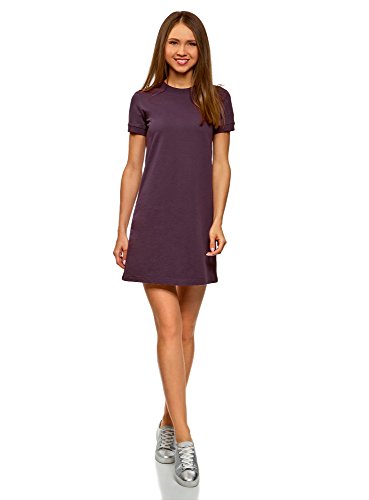 oodji Ultra Mujer Vestido Holgado de Punto, Morado, ES 42 / L oodji Ultra Mujer Vestido Holgado de Punto, Morado, ES 42 / L