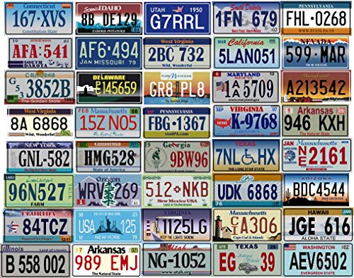 OPO 10 - Lote de 40 Placas de matrícula de automóviles de EE. UU. En Metal - réplicas de Placas Americanas Reales (40)