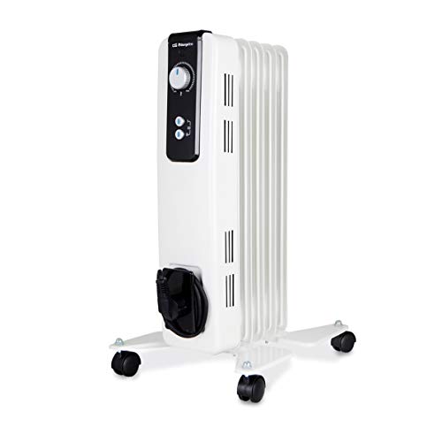 Orbegozo RH Radiador de Aceite, 1000W de Potencia, 5 Elementos y diseño en Color Blanco, s, Negro, 1000 W