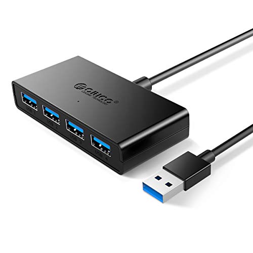 ORICO Hub USB 3.0 con 4 Puertos USB 3.0, Cable extensión de 150cm Adaptador USB Ultradelgado para Transmisión de Datos (5Gbps), Compatible con para MacBook, Surface Pro, XPS, Laptop, Unidades Flash