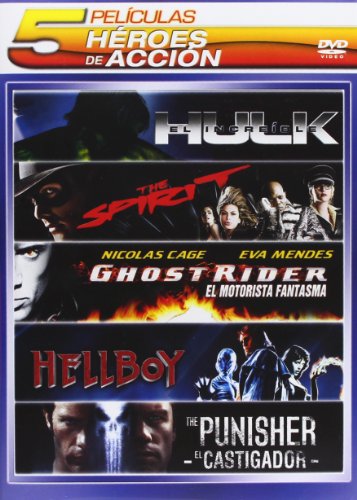 Pack Heroes De Accion: Ghost Rider: El Motorista Fantasma + Hellboy + El Increible Hulk + El Castigador / The Spirit [DVD]