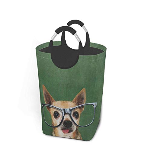 PageHar Cestas de Ropa Plegables, cesto de Ropa Sucia, Perro Hipster, cesto de Ropa Plegable con Asas de Metal, cesto de Ropa Plegable para Dormitorio PageHar Cestas de Ropa Plegables, cesto de Ropa Sucia, Perro Hipster, cesto de Ropa Plegable con Asas de Metal, cesto de Ropa Plegable para Dormitorio