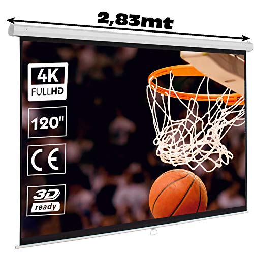 Pantalla de proyeccion Manual Luxscreen 120" Pulgadas Formato 16:9 , área Visible Blanca 264 x 150cm , cajetin de 2,83 Metros Pantalla de proyeccion Manual Luxscreen 120" Pulgadas Formato 16:9 , área Visible Blanca 264 x 150cm , cajetin de 2,83 Metros