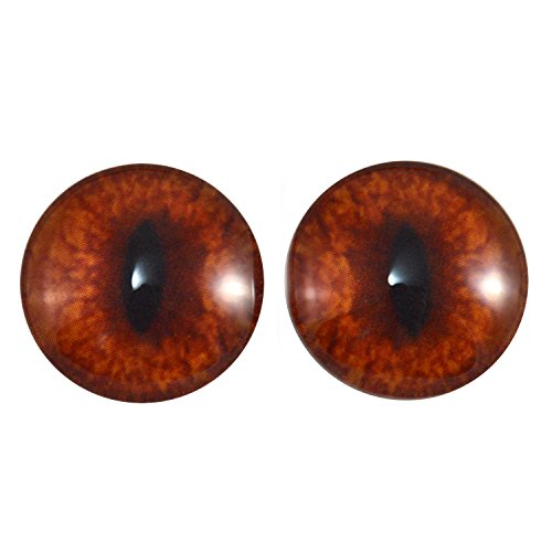 Par de ojos de cristal de zorro rojo de 20 mm, para hacer joyas, muñecas, esculturas, más