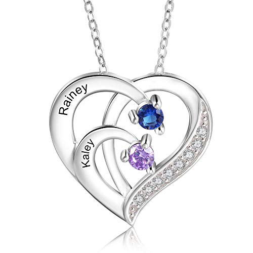 Personalizada Collar Plata 925 Colgante de con Corazón Collar con Nombres Grabados Madre e Hija Collar Regalo para Mujer Día de la Madre San Valentín Navidad (2 Nombres) Personalizada Collar Plata 925 Colgante de con Corazón Collar con Nombres Grabados Madre e Hija Collar Regalo para Mujer Día de la Madre San Valentín Navidad (2 Nombres)
